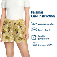 Christmas,Custom Photo,Gift For Mother,Gift For Grandma,Happy - Custom Photo Best Mom Grandma Ever Flower Pattern - Personalized Pajama Shorts