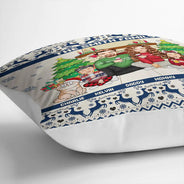 Family,Parents,Gift For Kids,Pet Lovers,Dog Lovers,Cat Lovers - Merry Christmas Family With Pets - Personalized Pillow