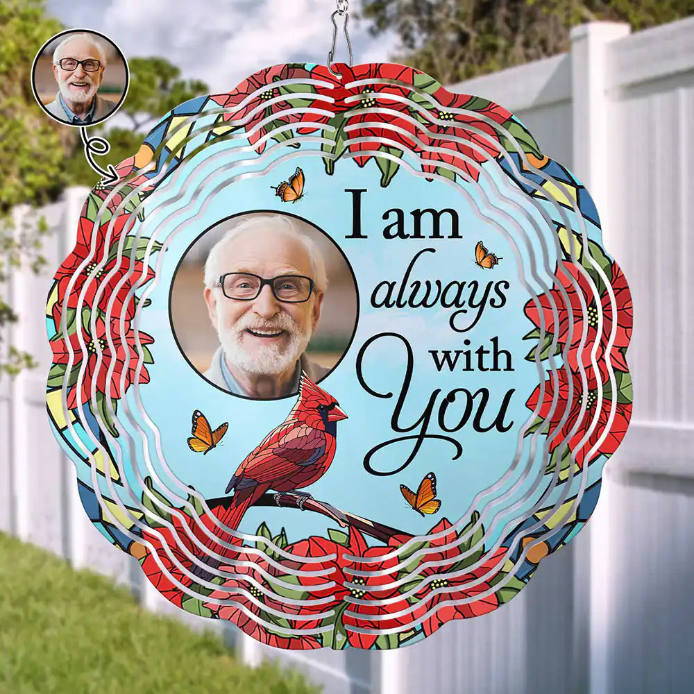 Family, Parents, Gift For Grandparents - Custom Photo I'm Always With You - Personalized Wind Spinner