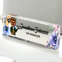 Gift For Bestie, Gift For Sisters, Gifts For Colleagues - Woman Man Office Floral  - Personalized Desk Name Plate
