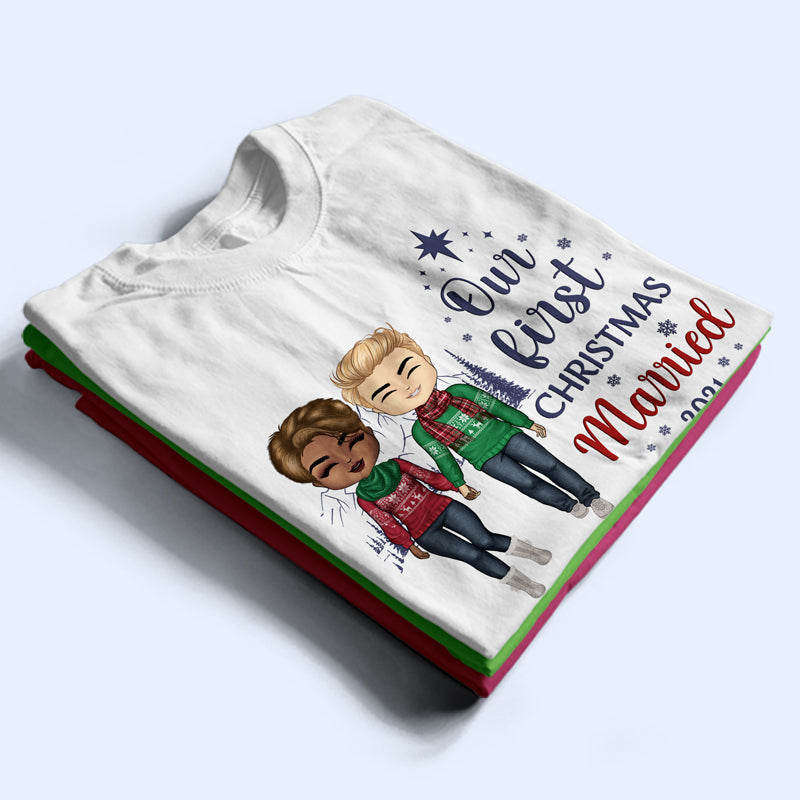 Couple Our First Christmas Together - Christmas Gift For Couple - Personalized Custom Hoodie