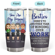 Besties Bonding Over Work Office Friends - BFF Bestie Gift - Personalized Custom Tumbler