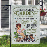 And Into The Garden I Go Gardening Dog Lovers - Garden Decor - Personalized Custom Flag
