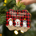 Dear Santa Define Naughty Christmas Dog Cat - Christmas Gift For Dog Lovers & Cat Lovers - Personalized Wooden Ornament