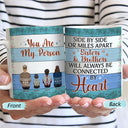 Family Side By Side Or Miles Apart Brothers And Sisters - Christmas Gift For Siblings - Personalized Custom White Edge-to-Edge Mug