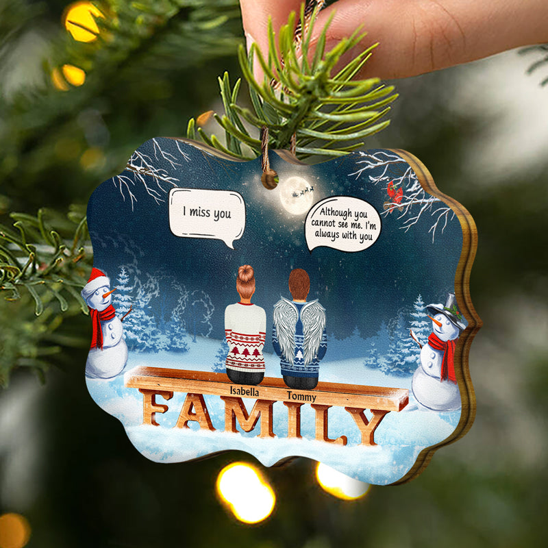 Family Memorial We Miss You - Christmas Gift For Family - Personalized Custom Wooden Ornament