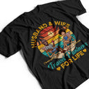 Custom Photo Husband And Wife Travel Partners For Life Beach Traveling Couple - Personalized Custom T Shirt