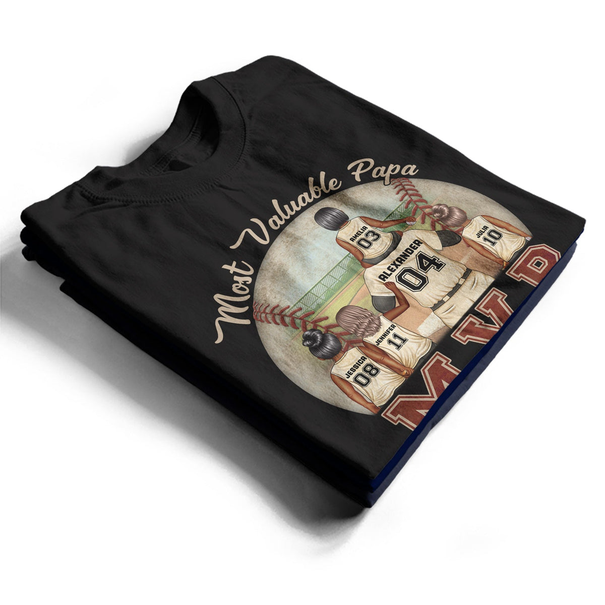 MVP Most Valuable Papa - Gift For Dad, Father, Baseball, Softball Fans - Personalized Custom T Shirt