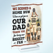 I Scored A Home Run - Birthday, Loving Gift For Baseball Fan, Dad, Father - Personalized Custom Vertical Rectangle Acrylic Plaque