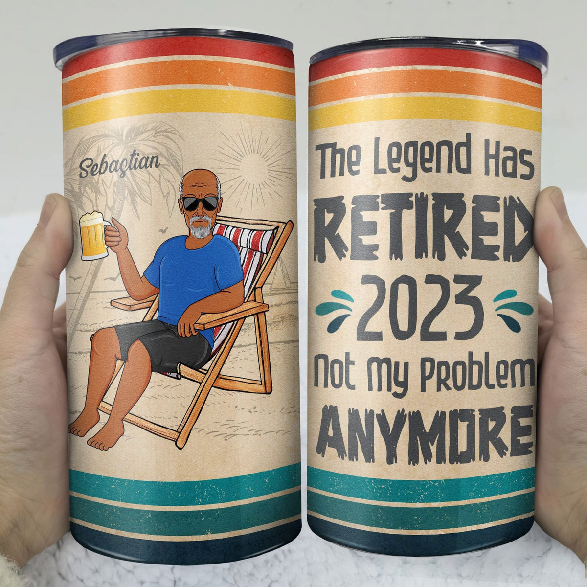 The Legend Has Retired Not My Problem Anymore Vintage - Retirement Gift - Personalized Custom 4 In 1 Can Cooler Tumbler