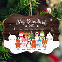 Our Grandkids - Christmas, Loving Gift For Grandparents, Grandma, Grandpa, Family - Personalized Medallion Wooden Ornament