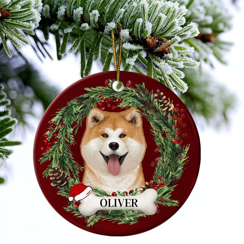 Lovely Dogs Cats - Christmas Memorial Gift For Pet Lovers - Personalized Circle Ceramic Ornament