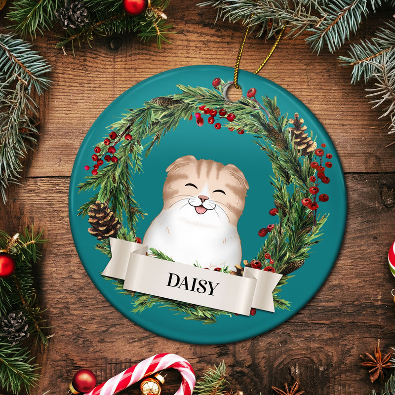 Lovely Dogs Cats - Christmas Memorial Gift For Pet Lovers - Personalized Circle Ceramic Ornament
