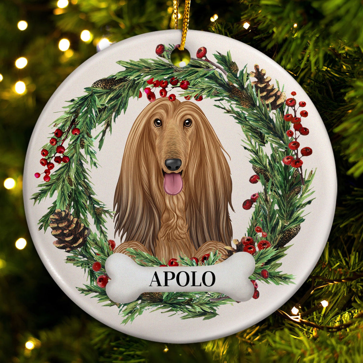 Lovely Dogs Cats - Christmas Memorial Gift For Pet Lovers - Personalized Circle Ceramic Ornament