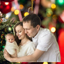 Custom Photo Baby's First Christmas Married - Gift For Family, New Parents - Personalized Acrylic Photo Ornament