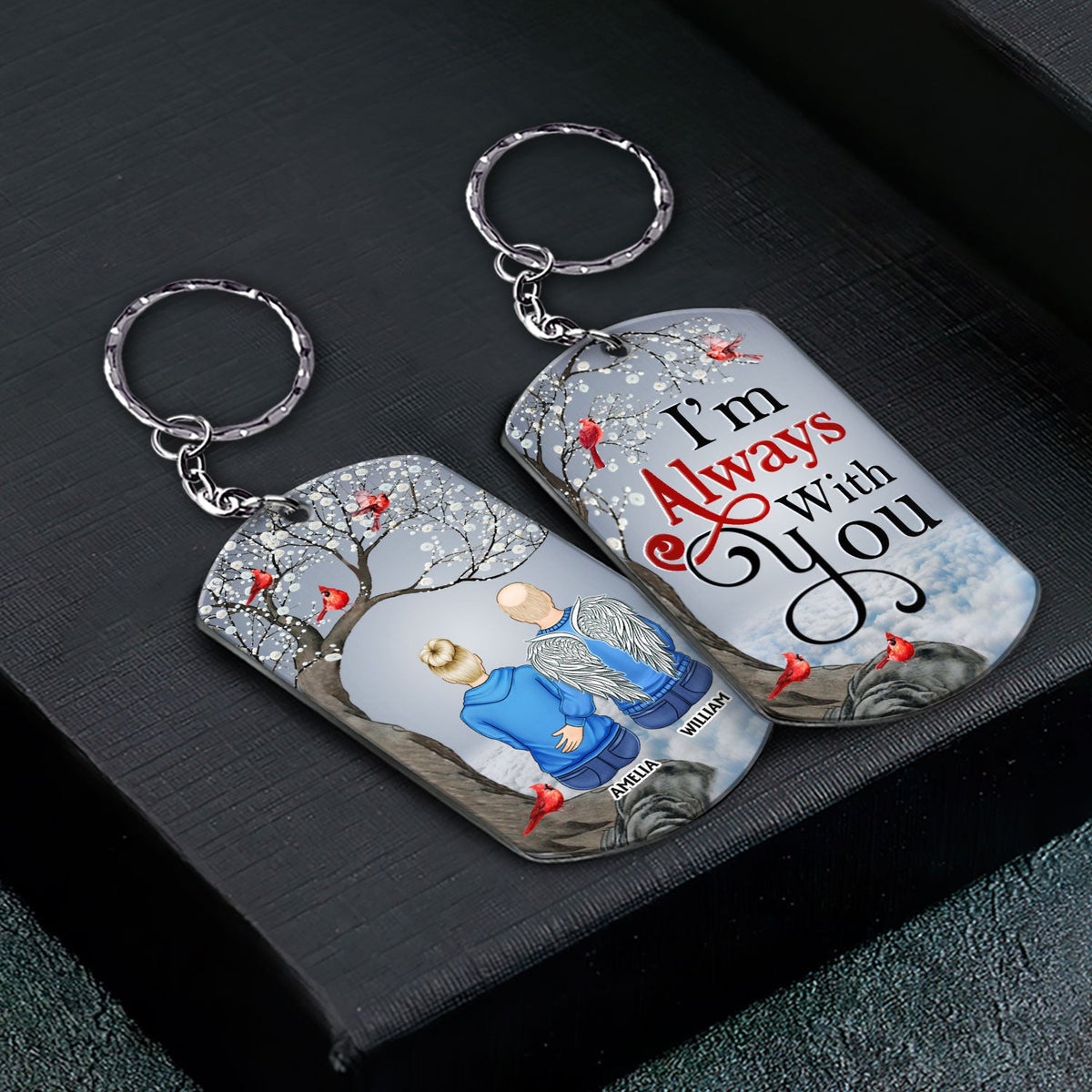 I'll Carry You - Memorial Gift For Family, Siblings, Friends - Personalized Aluminum Keychain