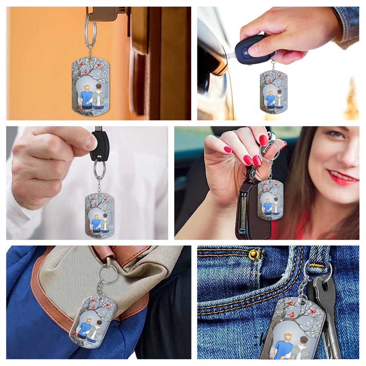 I'll Carry You - Memorial Gift For Family, Siblings, Friends - Personalized Aluminum Keychain