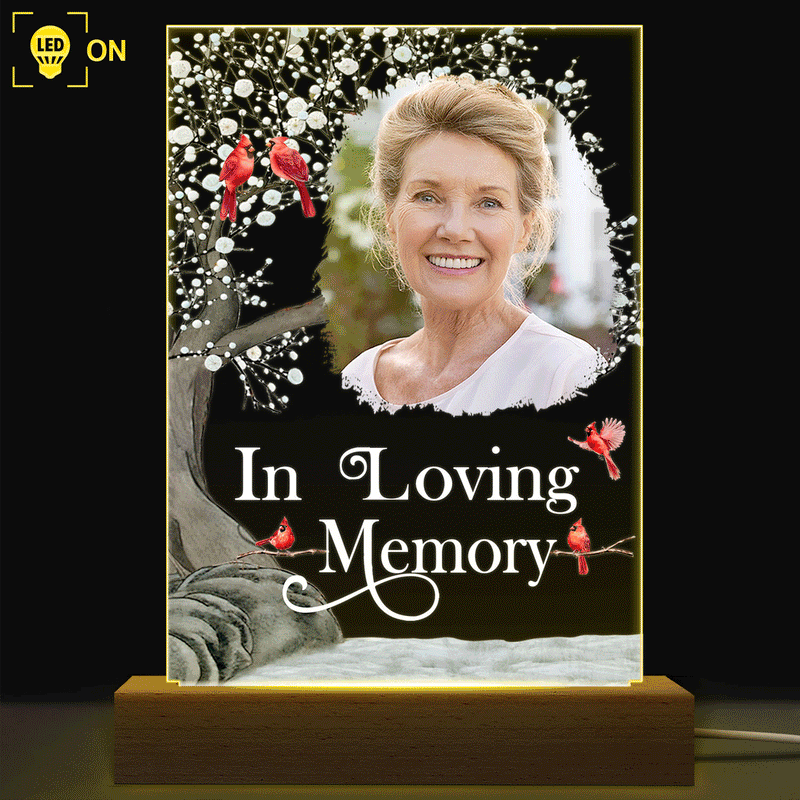 Custom Photo I'm Always With You - Memorial Gift For Family, Friends - Personalized 3D Led Light Wooden Base