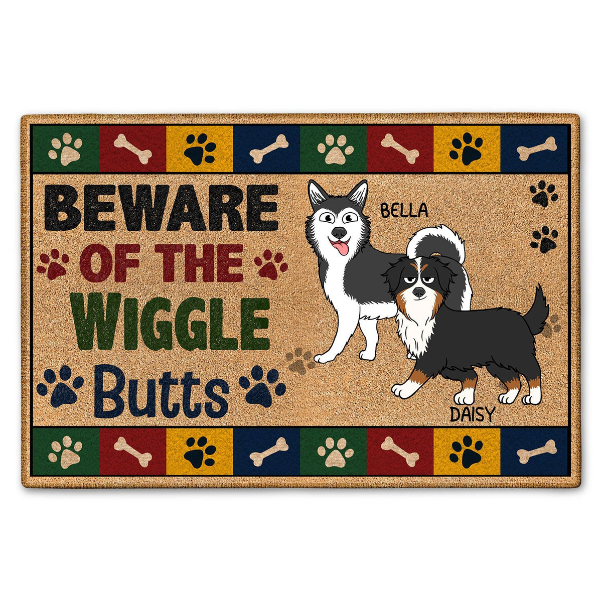 Beware Of The Wiggle Butt - Gift For Dog Lovers - Personalized Doormat