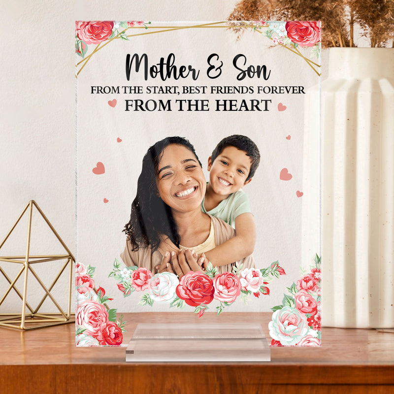 Custom Photo Mother And Children Forever Link - Loving Gift For Mom, Grandma, Nana - Personalized Vertical Rectangle Acrylic Plaque