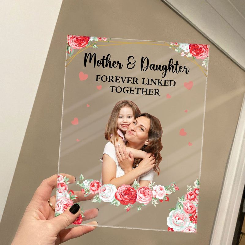 Custom Photo Mother And Children Forever Link - Loving Gift For Mom, Grandma, Nana - Personalized Vertical Rectangle Acrylic Plaque