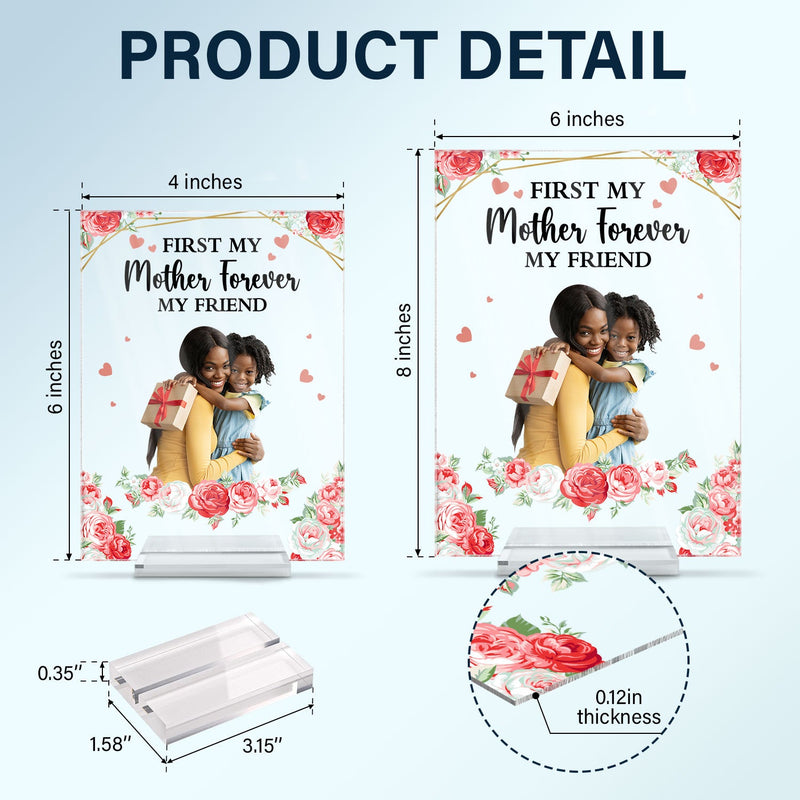 Custom Photo Mother And Children Forever Link - Loving Gift For Mom, Grandma, Nana - Personalized Vertical Rectangle Acrylic Plaque