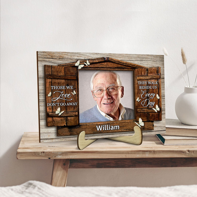 Custom Photo I Am Always With You Window - Loving, Memorial Gift For Family, Siblings, Friends - Personalized 2-Layered Wooden Plaque With Stand
