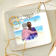 Mother Daughter Forever Linked Together - Birthday, Loving Gift For Mom, Nana - Personalized Ring Dish