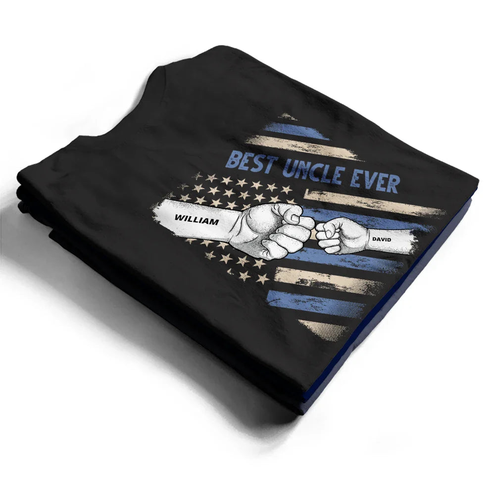 Best Dad, Papa Ever Stars And Stripes - Personalized Back Printed T Shirt