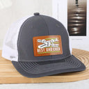 Best Dad Ever Stars And Stripes - Personalized Leather Patch Hat