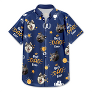 Custom Photo Best Dog Dad Ever Trophy Pet Daddy - Personalized Hawaiian Shirt