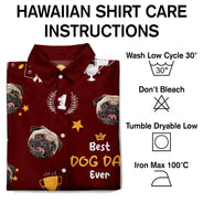 Custom Photo Best Dog Dad Ever Trophy Pet Daddy - Personalized Hawaiian Shirt
