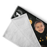 Custom Photo Best Papa Ever Trophy Dad - Personalized Beach Towel