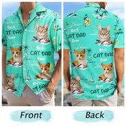 Custom Photo Best Dog Dad Ever Tropical Island - Personalized Hawaiian Shirt
