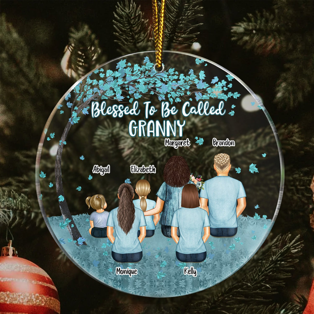 Blessed To Be Call Nana - Christmas Gift For Grandma, Mom, Mother - Personalized Circle Acrylic Ornament