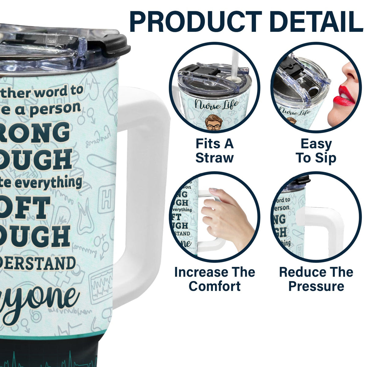 Nurse A Person Strong Enough To Tolerate Everything - Gift For Nurses - Personalized 40oz Tumbler With Straw