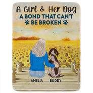 A Bond That Can't Be Broken - Gift For Dog Lovers, Dog Mom, Dog Dad - Personalized Fleece Blanket