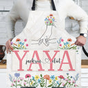 Hand In Hand Wild Flowers - Birthday, Loving Gift For Mom, Nana - Personalized Apron