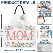 Hand In Hand Wild Flowers - Birthday, Loving Gift For Mom, Nana - Personalized Apron