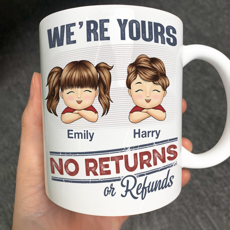 No Returns Or Refunds Chibi Grandkids - Funny Gift For Dad, Mom, Grandma, Grandpa - Personalized Mug