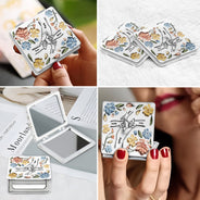 Hand In Hand, I Will Always Protect You - Gift For Mom, Grandma - 3D Inflated Effect Printed Mirror, Personalized Square Compact Mirror