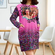 Custom Photo Hot Pink Leopard - Gift For Women, Mom, Pet Lover - Personalized Pocket Dress