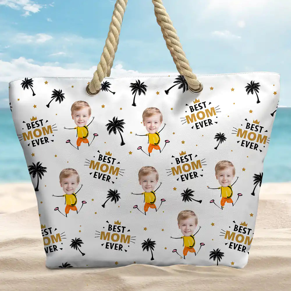 Custom Photo Best Nana Ever - Personalized Beach Bag