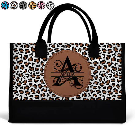Monogram Name Custom - Personalized Canvas Tote Bag