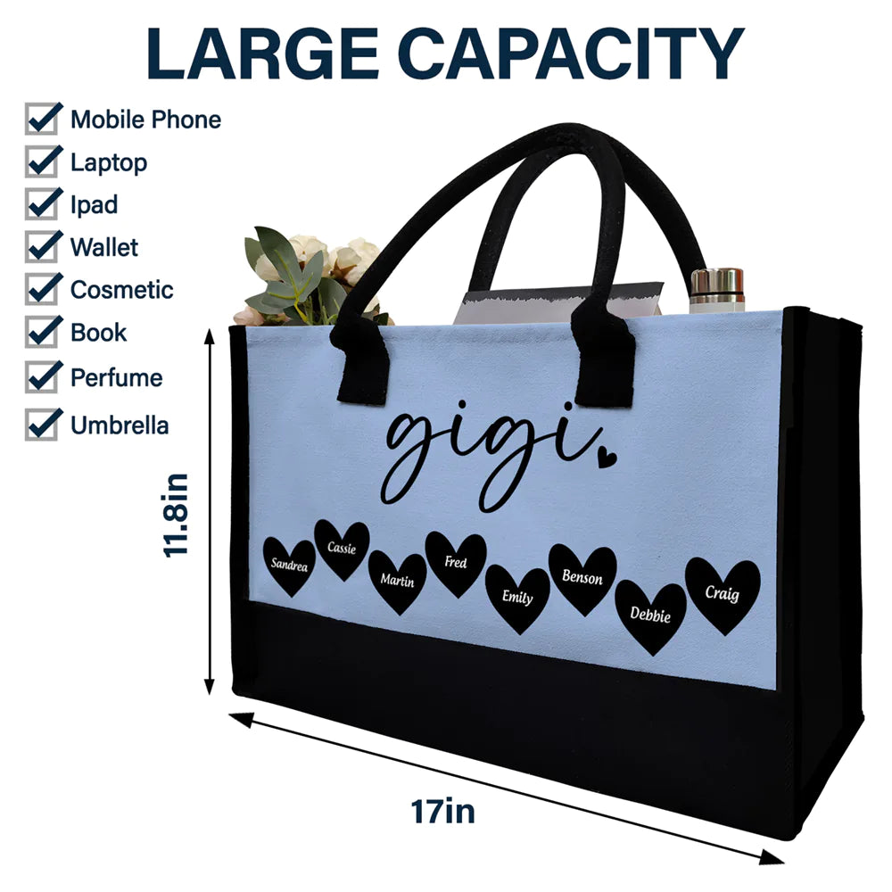 Mama Gigi Grandma - Personalized Canvas Tote Bag