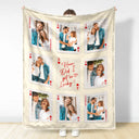 Gift For Couples,Old Couples,Gift For Husband,Gift For Wife,Gift For Boyfriend,Gift For Girlfriend,Love,Custom Photo - Custom Photo Playing Card Couple Lucky In Love - Personalized Fleece Blanket, Sherpa Blanket
