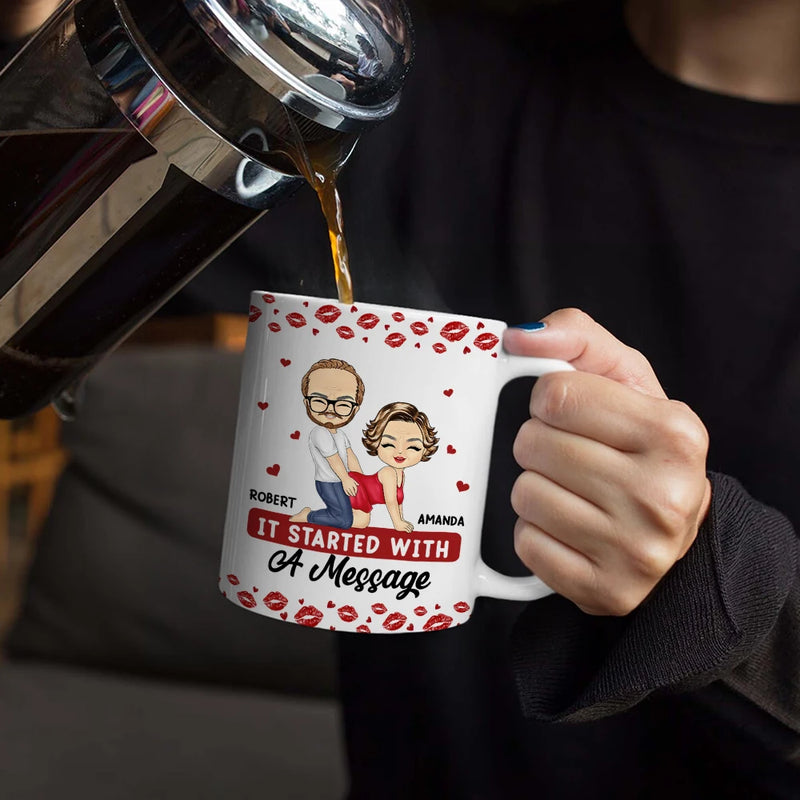 Gift For Couples,Old Couples,Gift For Husband,Gift For Wife,Gift For Boyfriend,Gift For Girlfriend,Love - My Favorite Thing To Do Is You Romantic Couple - Personalized White Edge-to-Edge Mug