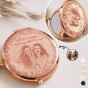 Gift For Bestie,Old Best friends,Gift For Sisters,Custom Photo,Happy - Custom Photo Pencil Sketch A True Friendship Is A Journey Without An End - Personalized Compact Mirror
