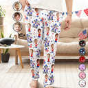 Gift For Father,Gift For Grandpa,Gift For Mother,Gift For Grandma,Happy,Baseball,Photo,Icon - Custom Photo Stars & Stripes Best Baseball Mom Dad Ever - Personalized Pajama Pants