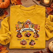 Gift For Grandma,Gifts For Her,Happy,Icon,Thanksgiving - Thanksgiving Gift For Grandma - Personalized One Thankful Grandma T Shirt